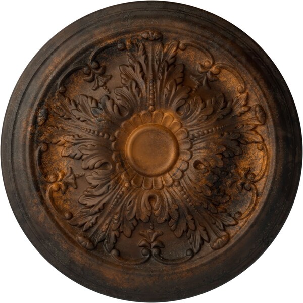 Ekena Millwork Damon Ceiling Medallion (Fits Canopies up to 3 3/8"), Hand-Painted Rust, 20"OD x 1 1/2"P CM20DARUS - main